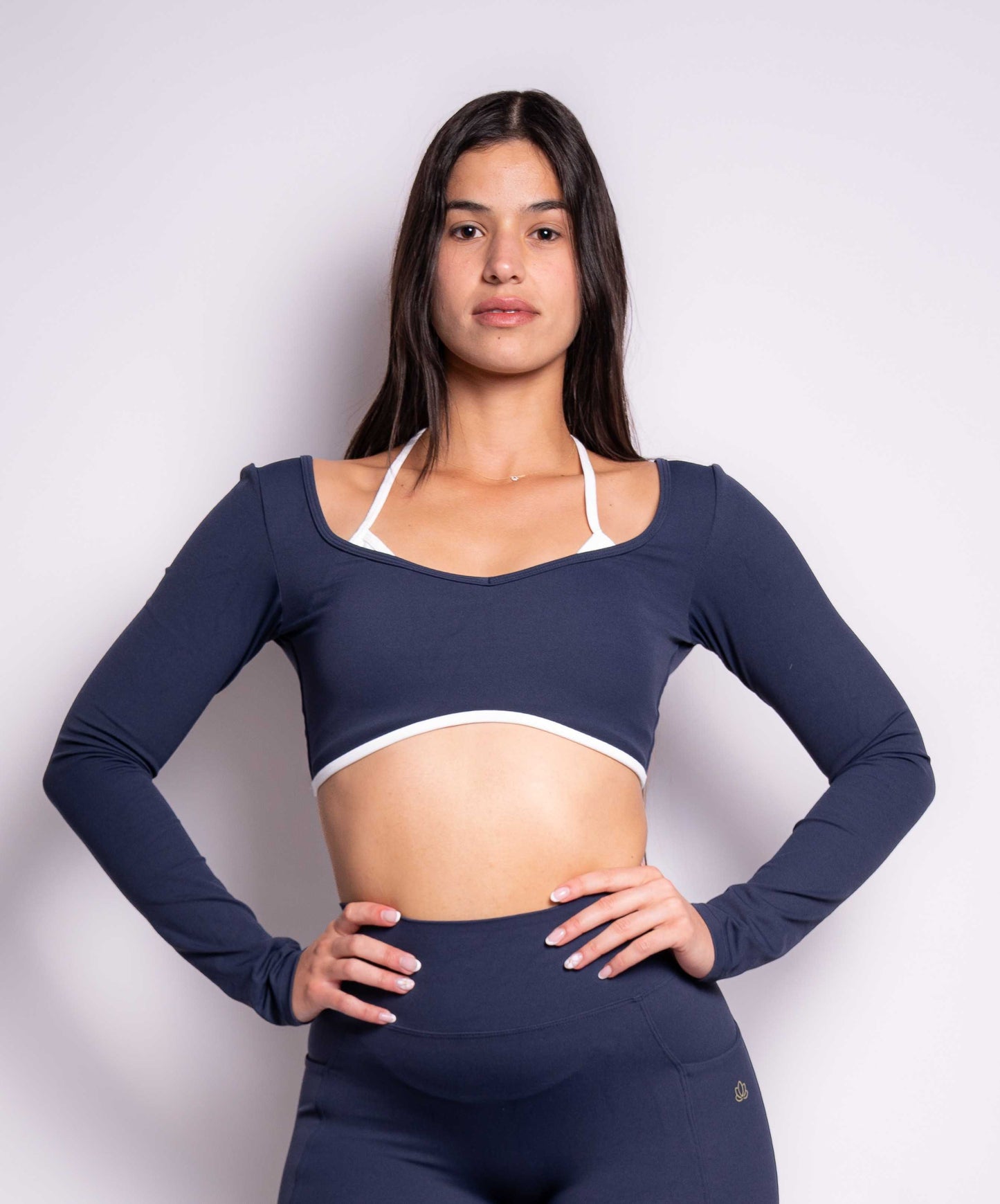 Fitness Long-Sleeved Top. Blue