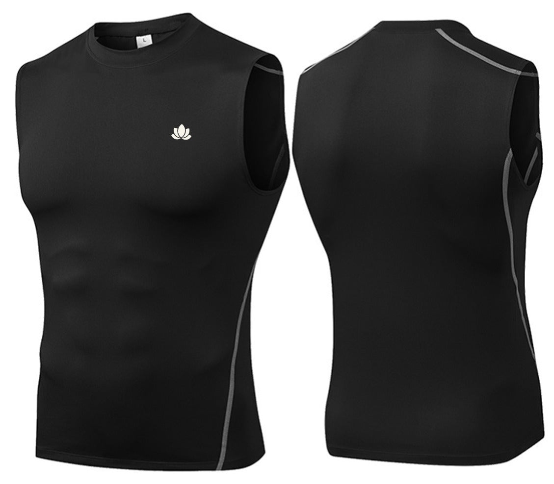 Men’s Compression Sleeveless Shirt – Black | Lightweight Muscle Tank