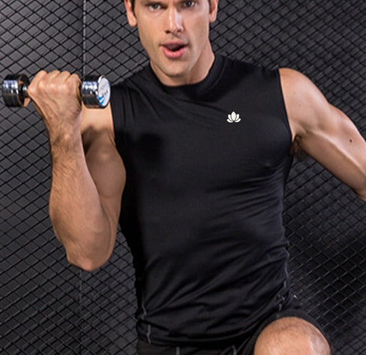 Men’s Compression Sleeveless Shirt – Black | Lightweight Muscle Tank