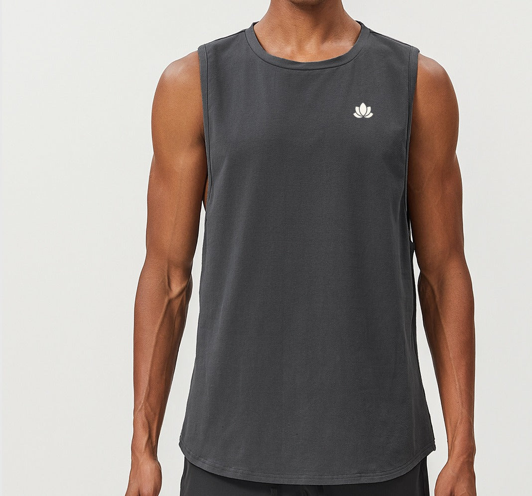 Men’s Relaxed Fit Sleeveless Training Tank – Steel Grey | Ultra-Soft & Breathable
