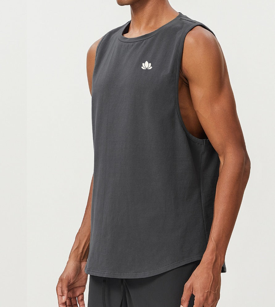Men’s Relaxed Fit Sleeveless Training Tank – Steel Grey | Ultra-Soft & Breathable