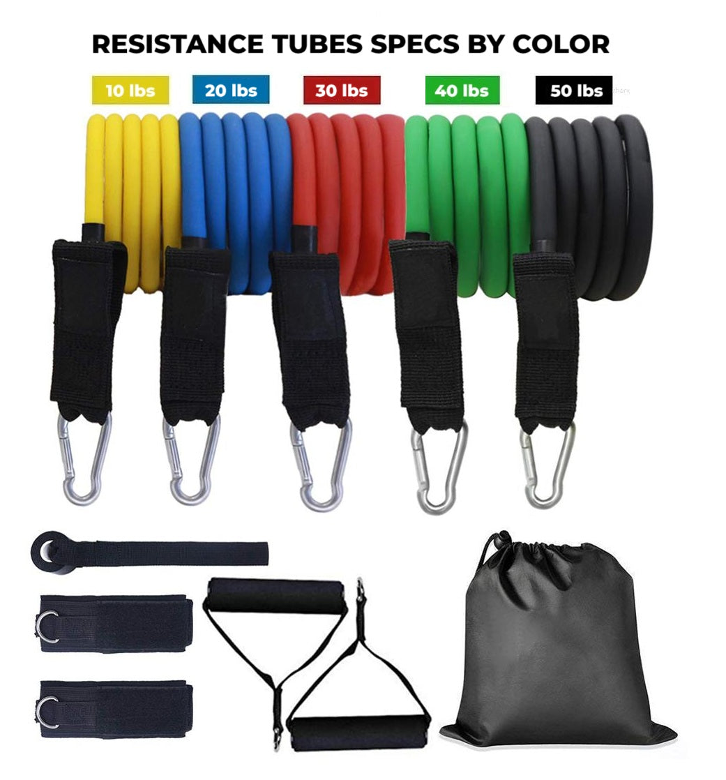 EXERCISE RESISTANCE TUBES. SET OF 5