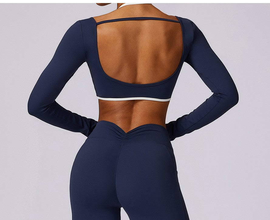 Fitness Long-Sleeved Top. Blue