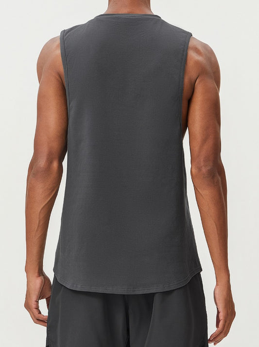 Men’s Relaxed Fit Sleeveless Training Tank – Steel Grey | Ultra-Soft & Breathable